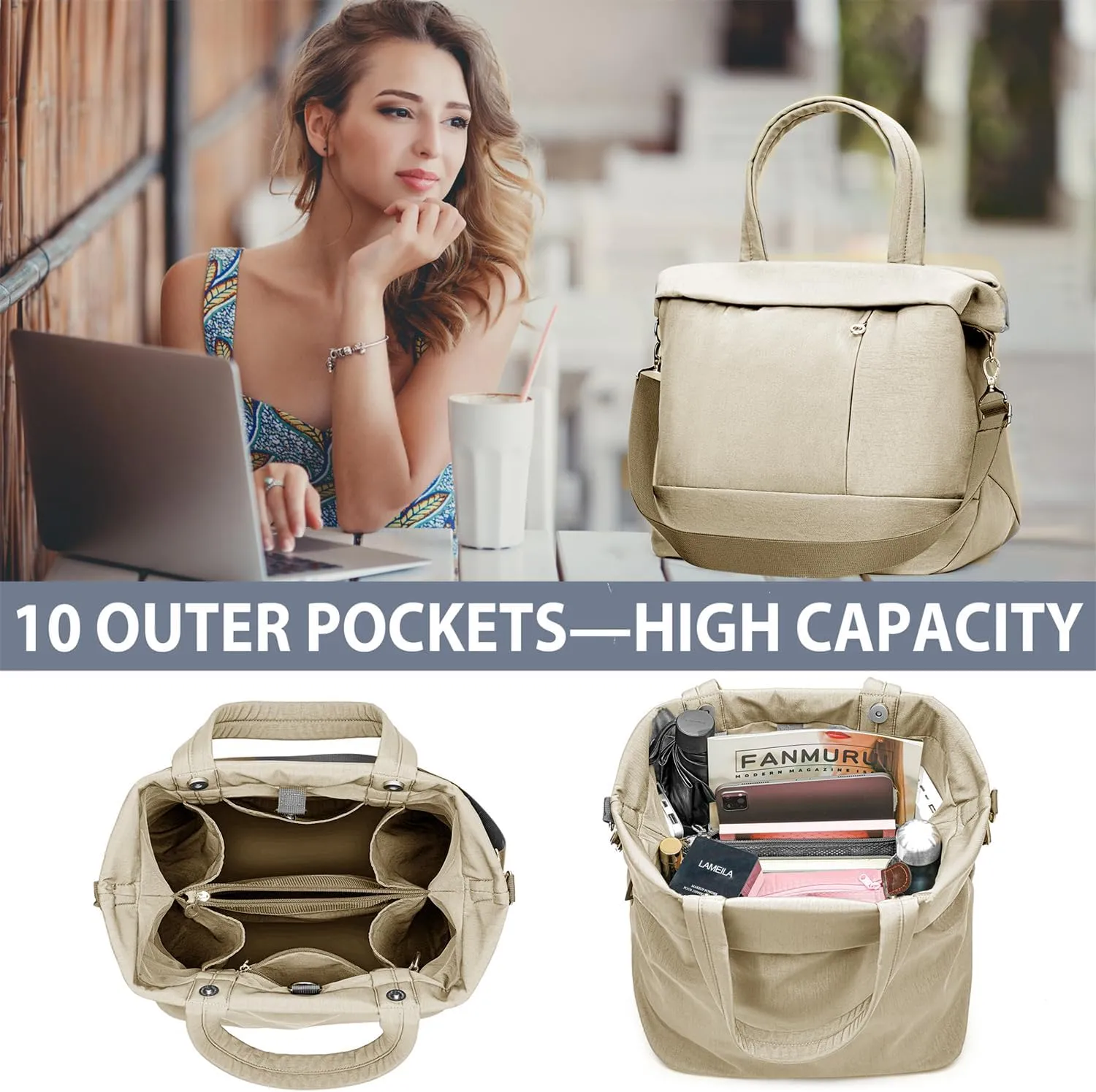 Handbags for Women Top Handle Crossbody Shoulder Bags Satchel Hobo Multi-Pocket Totes for Gym, Work, School,Yoga