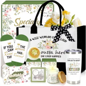 Happy Retirement Gift for Women 2025, for Mom, Grandma, Coworker, Retired Friends, Teachers, Nurses, Boss, Best Cool Funny Basket Present with Tumbler
