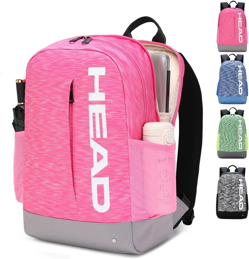 HEAD Lightweight Sport Backpack for Men & Women, Causal Backpacks for Work/Travel/Outdoor, Daily Daypack Laptop Backpack Fits 13.5 Inch Computer (Pink)