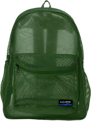 Heavy Duty Classic Student Mesh Backpack | Padded Straps | Green
