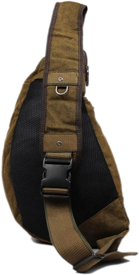 Hebetag Leather Sling Bag Crossbody Backpack for Men Women Travel Outdoor Camping