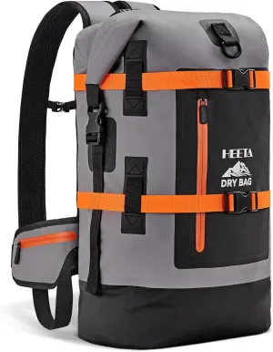 HEETA Waterproof Dry Bags Backpack 40L for Men & Women, Roll Top Heavy Duty Cushioned Hiking Backpack for Kayaking Boating Paddle Boarding Travel Camping Beach Vacation Cruise Ship Essentials, Black
