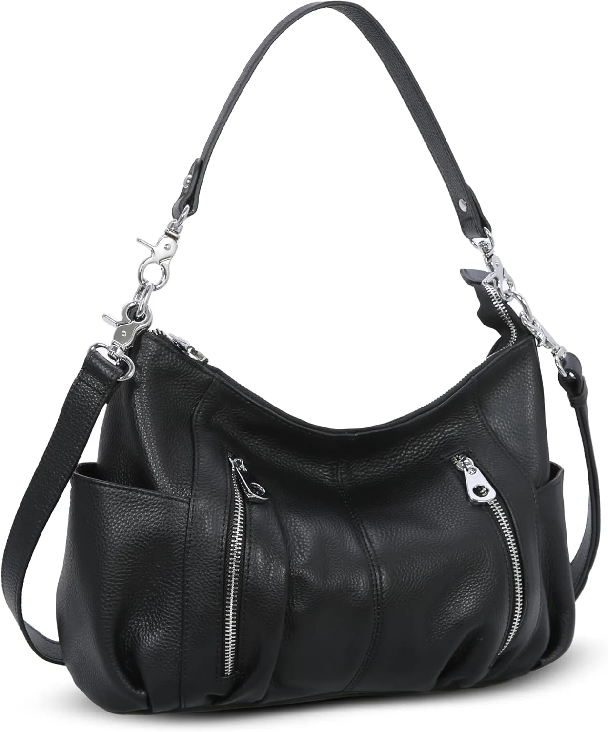 HESHE Genuine Leather Purses for Women Shoulder Hobo Bag Crossbody Satchel Handbags Designer Ladies Totes Purse