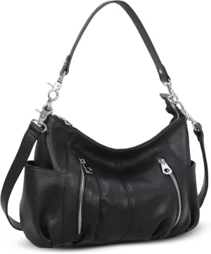 HESHE Genuine Leather Purses for Women Shoulder Hobo Bag Crossbody Satchel Handbags Designer Ladies Totes Purse