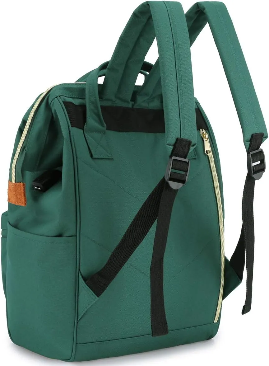 Himawari Laptop Backpack for Women&Men,Wide Open Large USB Charging Port 15.6 Inch Laptop Doctor College Work Bag(9001-FUGL)