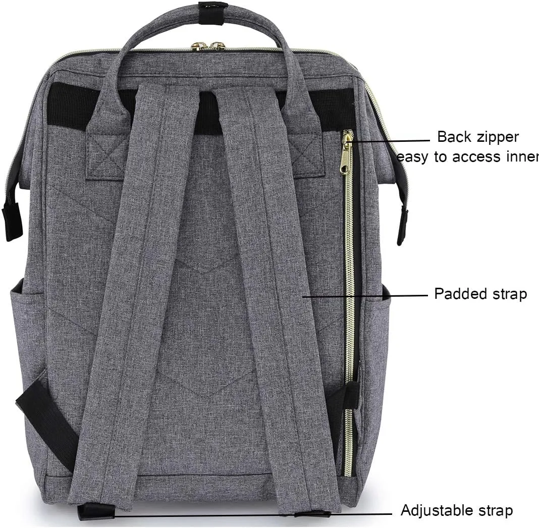 Himawari Travel School Backpack with USB Charging Port 15.6 Inch Doctor Work Bag for Women&Men College Students(USB Gray)
