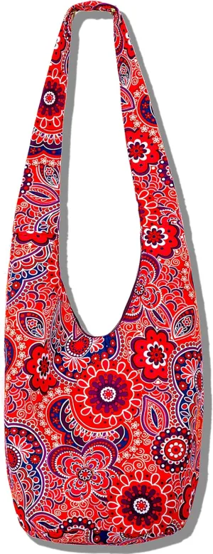 Hippie Crossbody Bag Thai Top Zip Hobo Sling Bag Handmade Hipster Messenger Bag