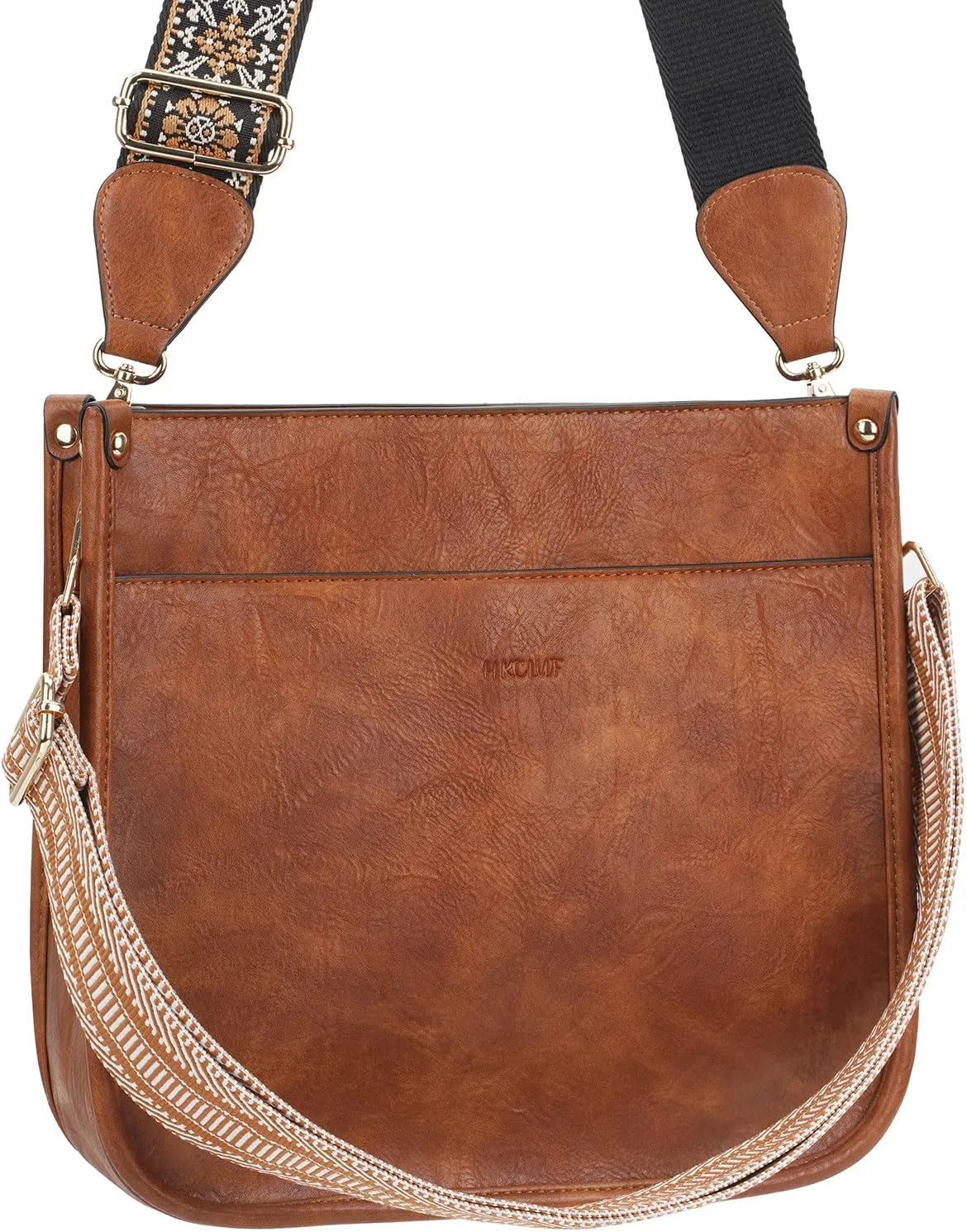 HKCLUF Crossbody Bag Purse for Women 2PCS/Set Leather Hobo Handbag Wallet Set With 2Adjustable Guitar Strap Shoulder Bag