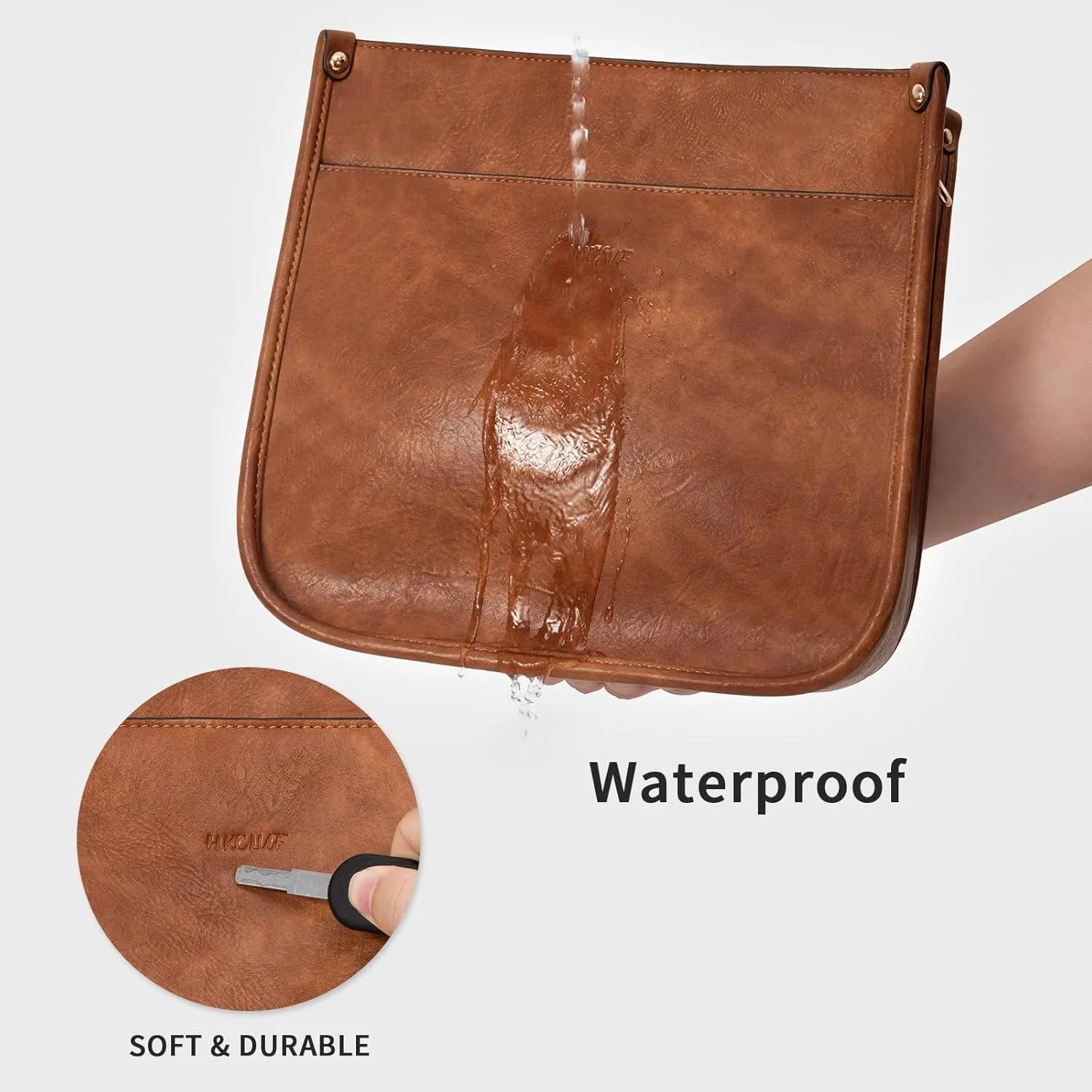 HKCLUF Crossbody Bag Purse for Women 2PCS/Set Leather Hobo Handbag Wallet Set With 2Adjustable Guitar Strap Shoulder Bag