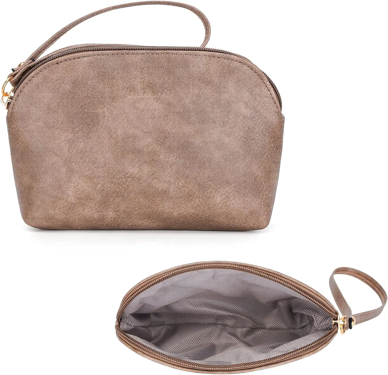 HKCLUF Crossbody Bag Purse for Women 2PCS/Set Leather Hobo Handbag Wallet Set With 2Adjustable Guitar Strap Shoulder Bag