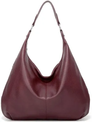 Hobo Bag for Women, Leather Tote Bag, Shoulder Purse Handbag with Zipper