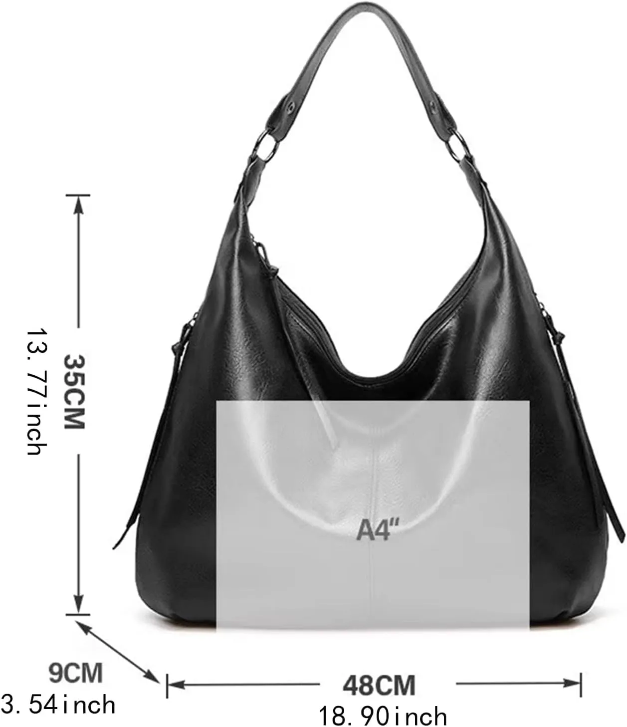 Hobo Bags for Women Slouchy Shoulder Bags Purses Top Handle Handbags Ladies Boho Totes Bags Purses Soft PU Leather