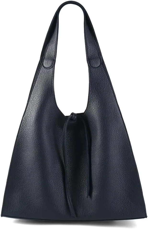 Hobo Bags for Women Soft Pu Leather Shoulder Handbag Slouchy Tote Purses Stylish Triangle Shaped Bag for Work