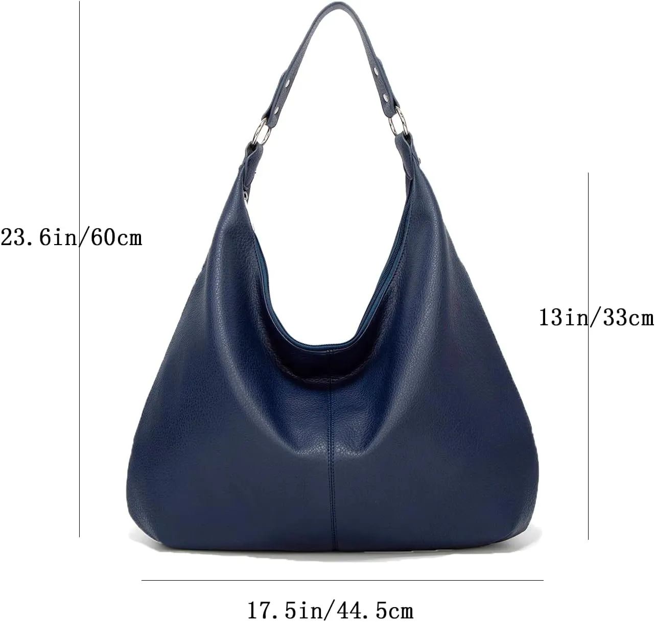 Hobo Bags for Women Soft PU Leather Slouchy Bag Shoulder Purse with Zipper