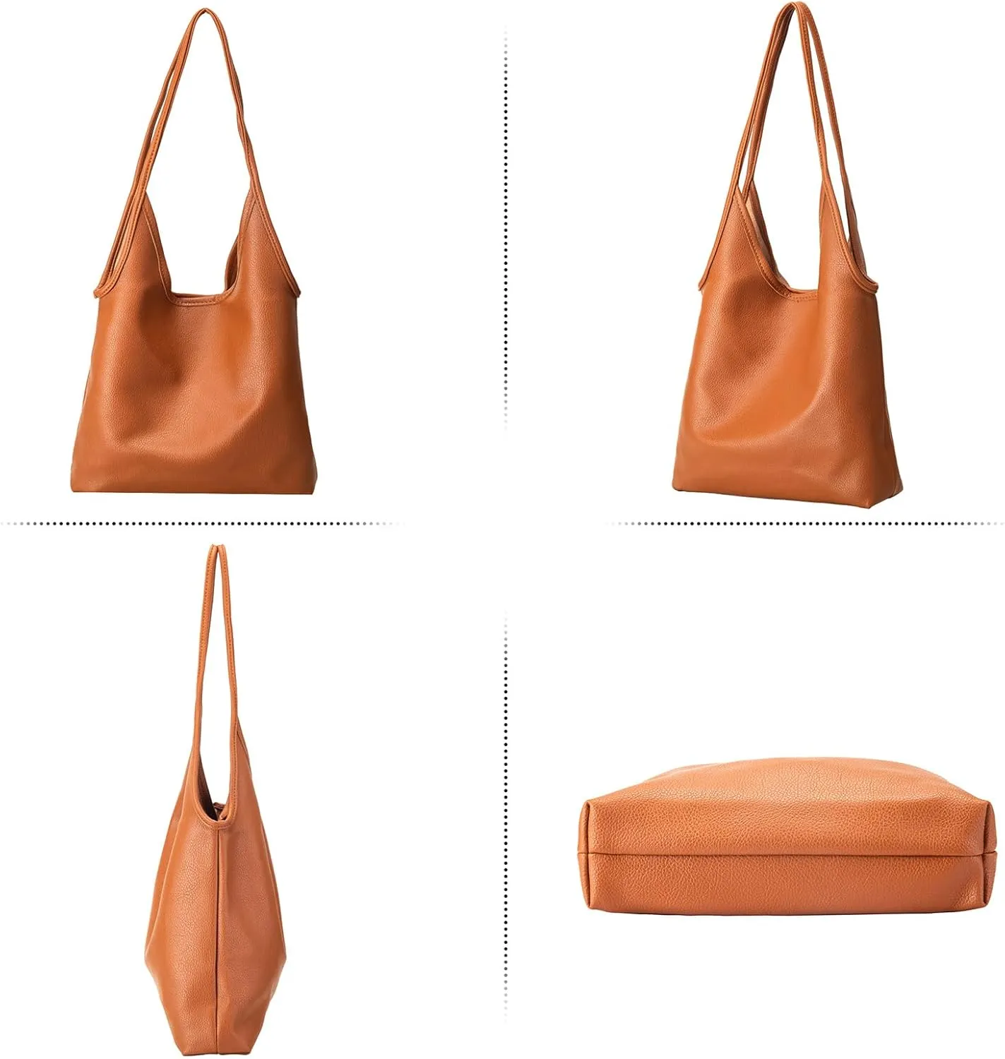 Hobo Bags Purses for Women Ultra Soft Foldable Slouchy Shoulder Bags Top Handle Handbags Bucket Bag, with Coin Purse