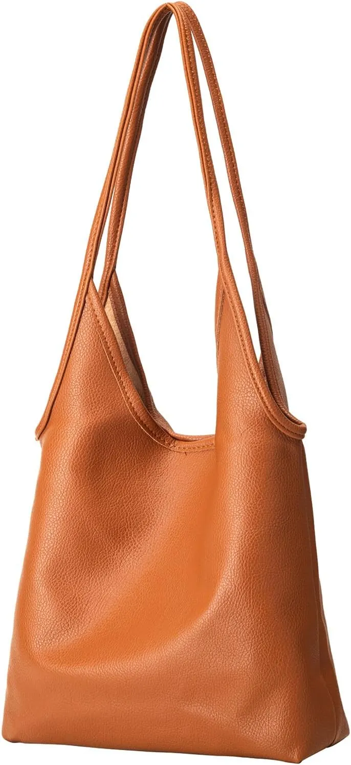 Hobo Bags Purses for Women Ultra Soft Foldable Slouchy Shoulder Bags Top Handle Handbags Bucket Bag, with Coin Purse
