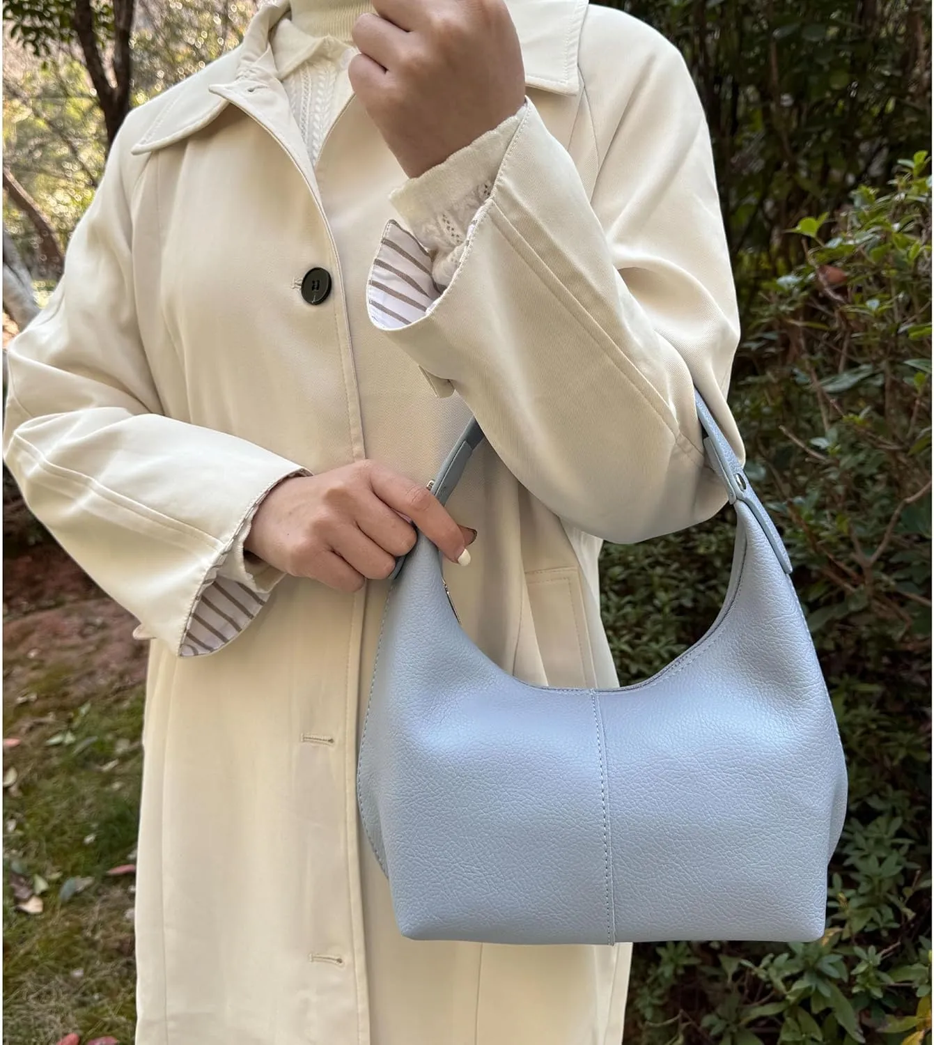 Hobo Women's PU Leather Shoulder Tote Clutch Crescent Slouchy Bag with Zipper Closure and Top Handle