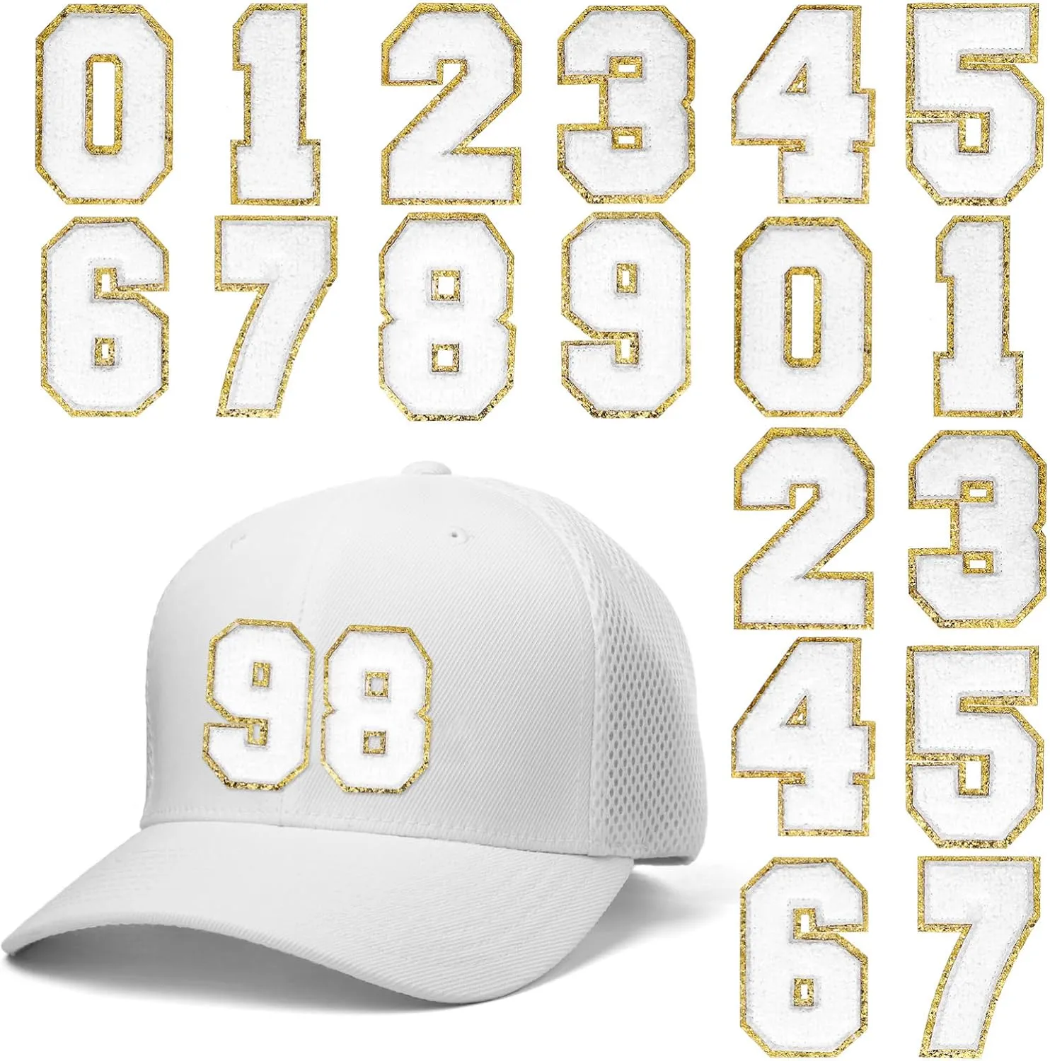 Homoyoyo 20Pcs Iron Number Patches Embroidered Applique Patches for Clothing Repair for Jackets Jeans Bags Durable Easy to Apply Designs