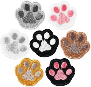 Homoyoyo 7 Pcs Paw Pattern Iron Patches for Jeans Clothing Self Adhesive Decorative Appliques for Bags Hats Easy to Apply Durable Material Unique DIY Crafting