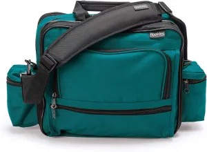 Hopkins Medical Products Mark V Shoulder Bag, HIPAA Compliant Lockable Zippers for Security, Adjustable Straps and Reinforced Bottom, Fold-Down Compartment for Easy Access, 13x11.25x7.5 inch, Teal