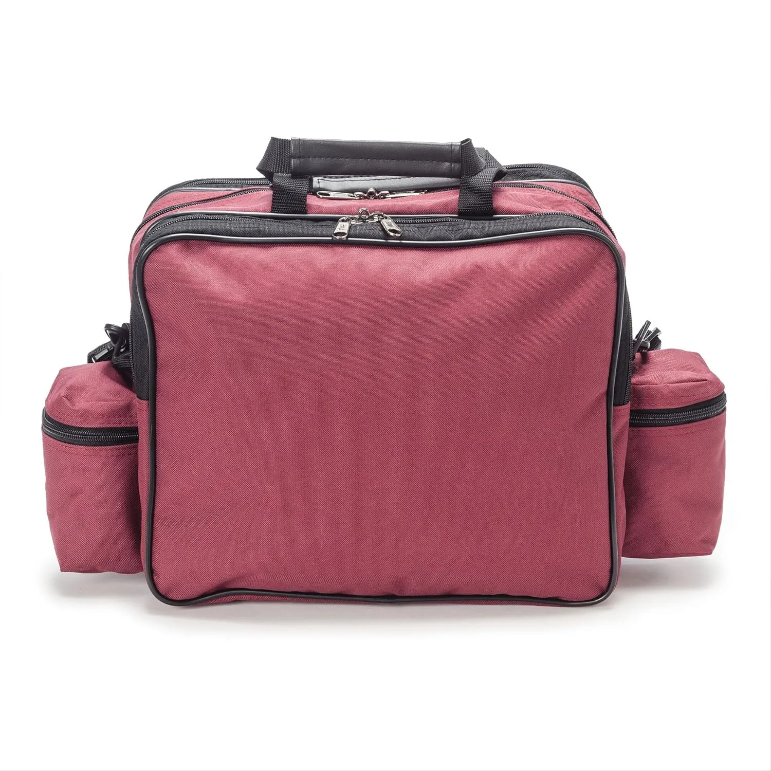 Hopkins Medical Products Mark V Shoulder Bag, HIPAA Compliant Lockable Zippers for Security, Adjustable Straps, Reinforced Bottom, Fold-Down Compartment for Easy Access, 13x11.25x7.5 inch, Burgundy