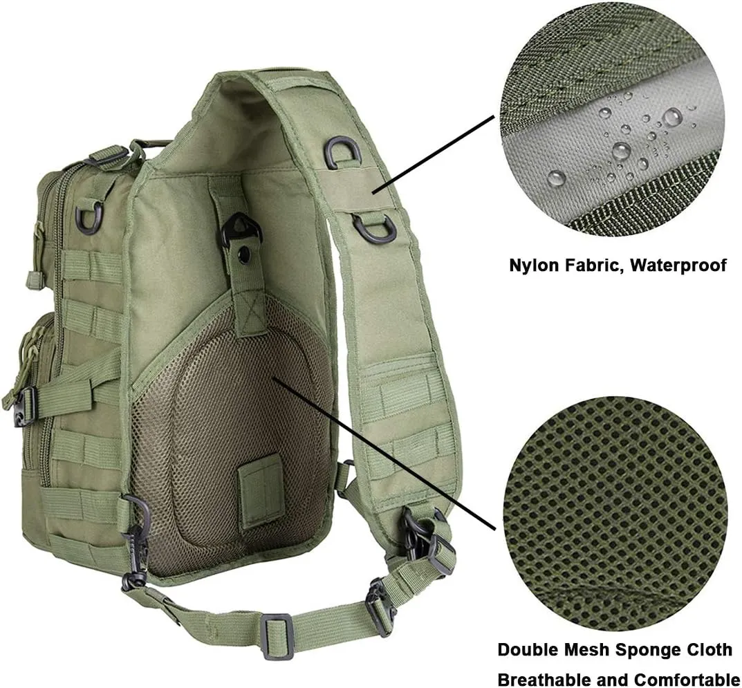 hopopower Tactical Sling Bag Pack Military Rover Shoulder Backpack EDC Assault Range Bag, Water-Resistant