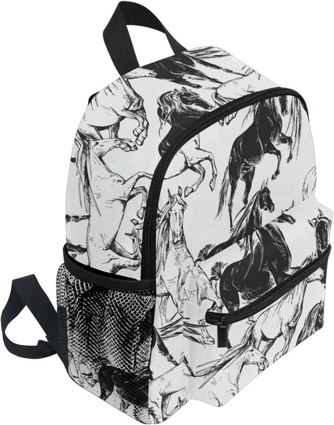 Horses Toddler Backpack for Kids Girls Boys School Book Bag Mini Backpacks with Adjustable Strap for Travel Preschool Kindergarten Elementary,S