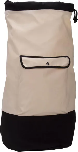 Household Essentials Backpack Duffel Laundry Bag, Cream & Black