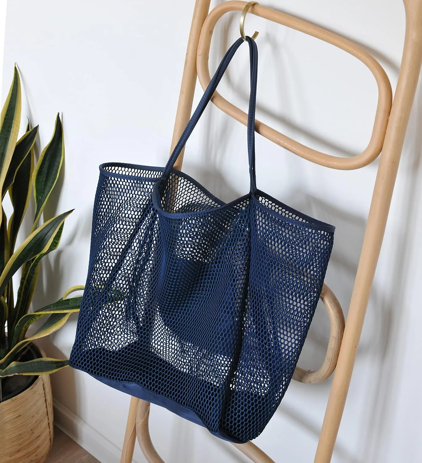 HOXIS Mesh Beach Tote Womens Shoulder Handbag