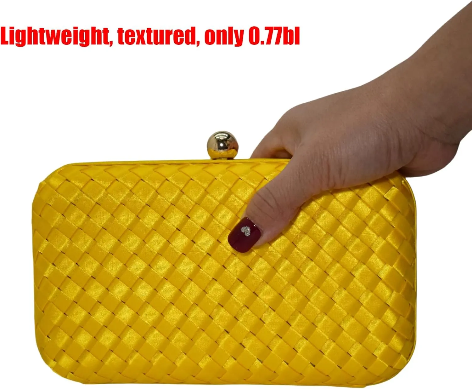 HUANG ZHUANG Handmade Woven Fabric Clutch Purse for Women Artificial Silk Crossbody handbag Banquet Dress Evening Bags