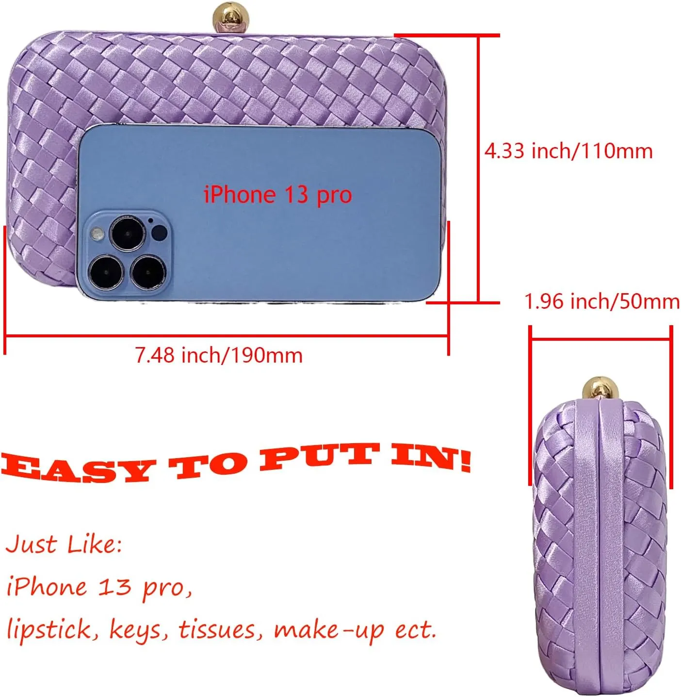 HUANG ZHUANG Handmade Woven Fabric Clutch Purse for Women Artificial Silk Crossbody handbag Banquet Dress Evening Bags