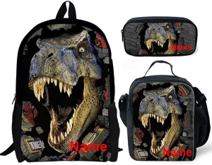 HUGS IDEA 3 Pcs School Bag Set with Thermal Insulated Lunch Tote Purse Pencil Case