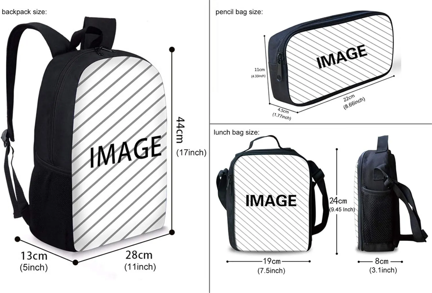 HUGS IDEA Basketball School Bag Set with Small Shoulder Crossbody Lunch Portable for Boys Mens Backpacks