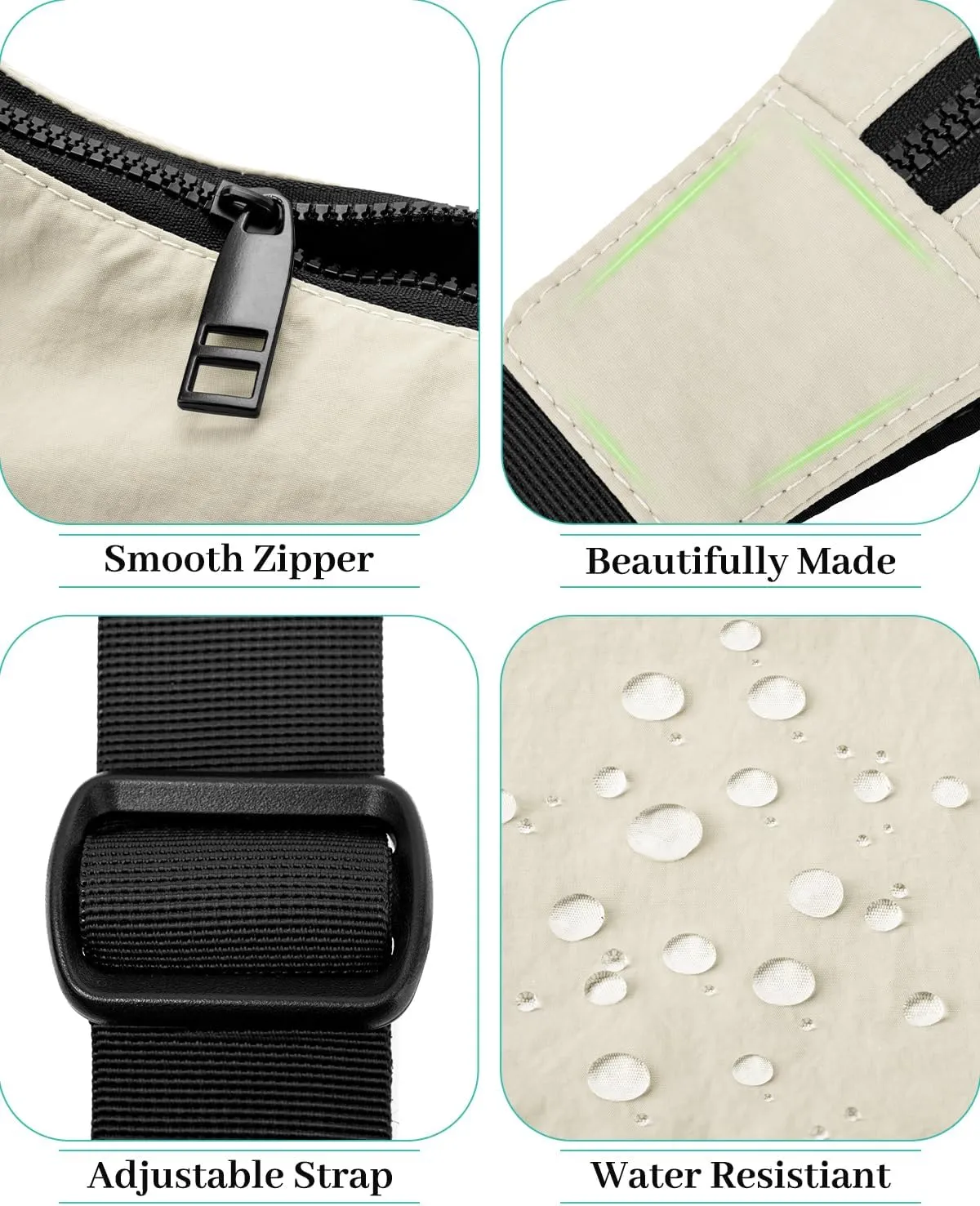 Iioscre Medium Crossbody Crescent Bag for Women Men Trendy, Nylon Crossbody Hobo Bag with Adjustable Strap and Inner Pockets.