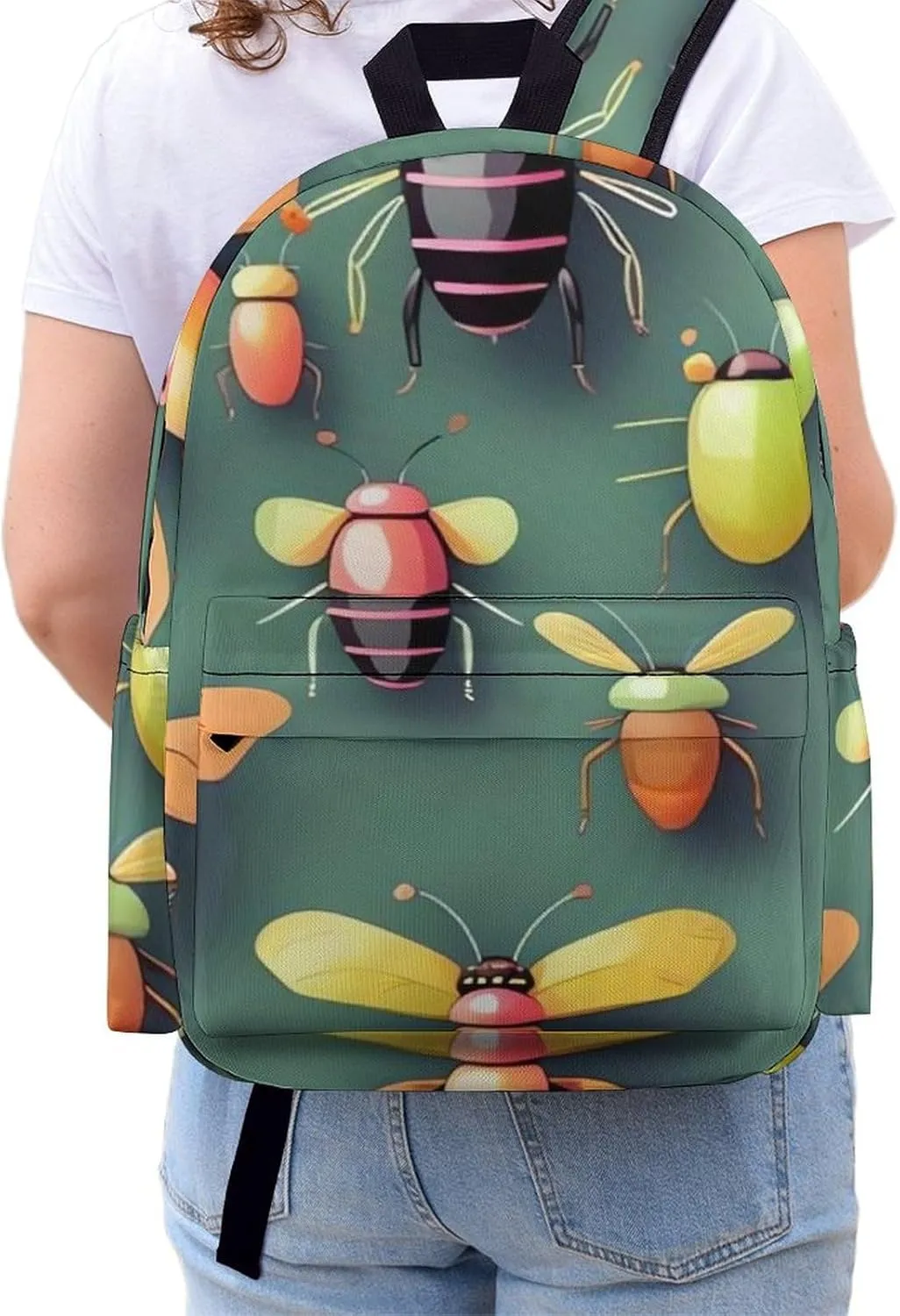 Insect Atlas Print Laptop Backpacks Casual Shoulder Bag Travel Daypack Fashion for Men Women