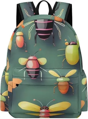 Insect Atlas Print Laptop Backpacks Casual Shoulder Bag Travel Daypack Fashion for Men Women