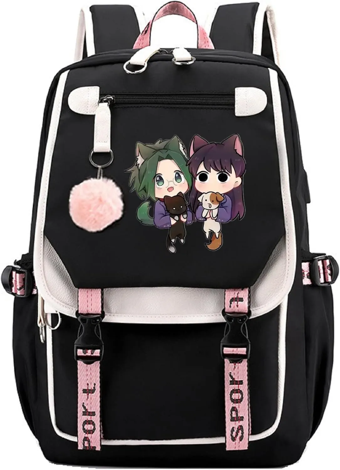 ISaikoy Anime Komi can't communicate Backpack Shoulder Bag Bookbag Student School Bag Daypack Satchel B12