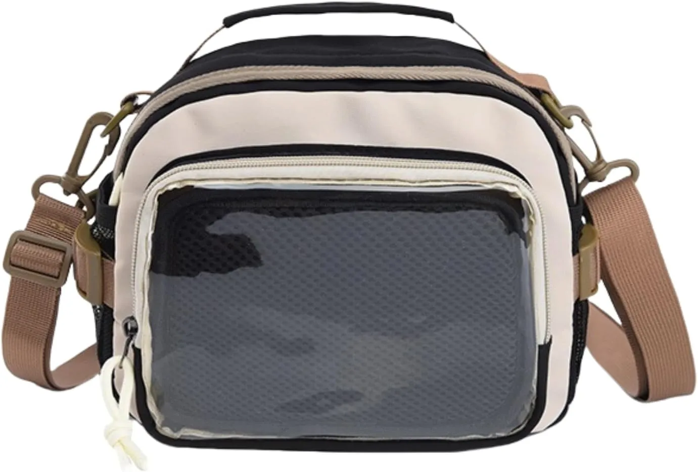 Ita Bag Pin Display Backpack with Insert Canvas Single Shoulder Crossbody Bag Contrast Handbag and Purse for Women (Black)