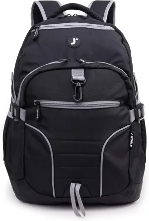 J World New York Atom Multi-Compartment Laptop Backpack, Black, 18.5 X 13 X 7.5 (H X W X D)