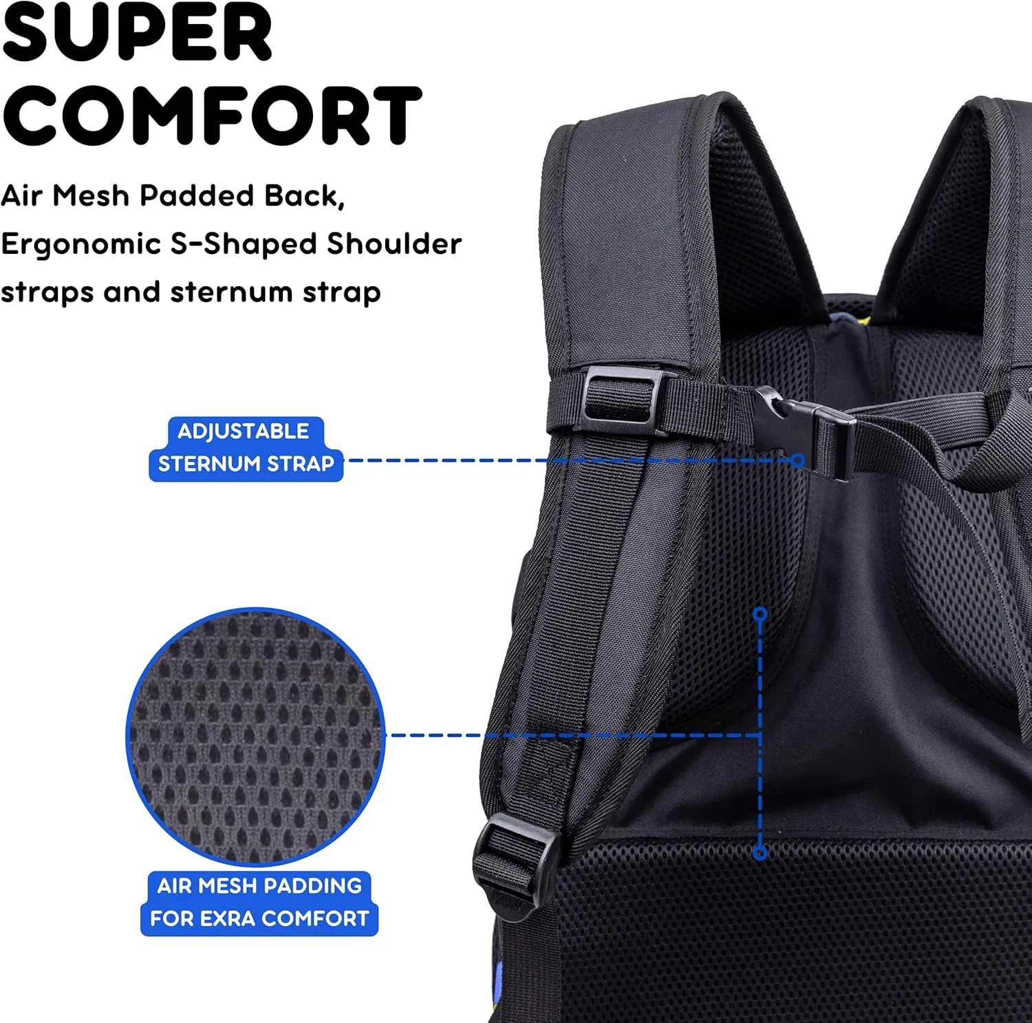 J World New York Atom Multi-Compartment Laptop Backpack, Cubes, 18.5 X 13 X 7.5 (H X W X D)