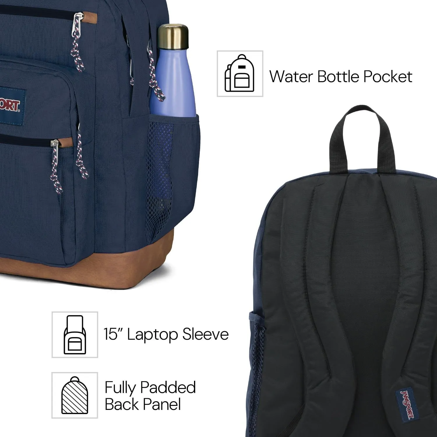 JanSport Cool Backpack with 15-inch Laptop Sleeve, Large Computer Bag Rucksack with 2 Compartments, Ergonomic Straps, Lines & Vines