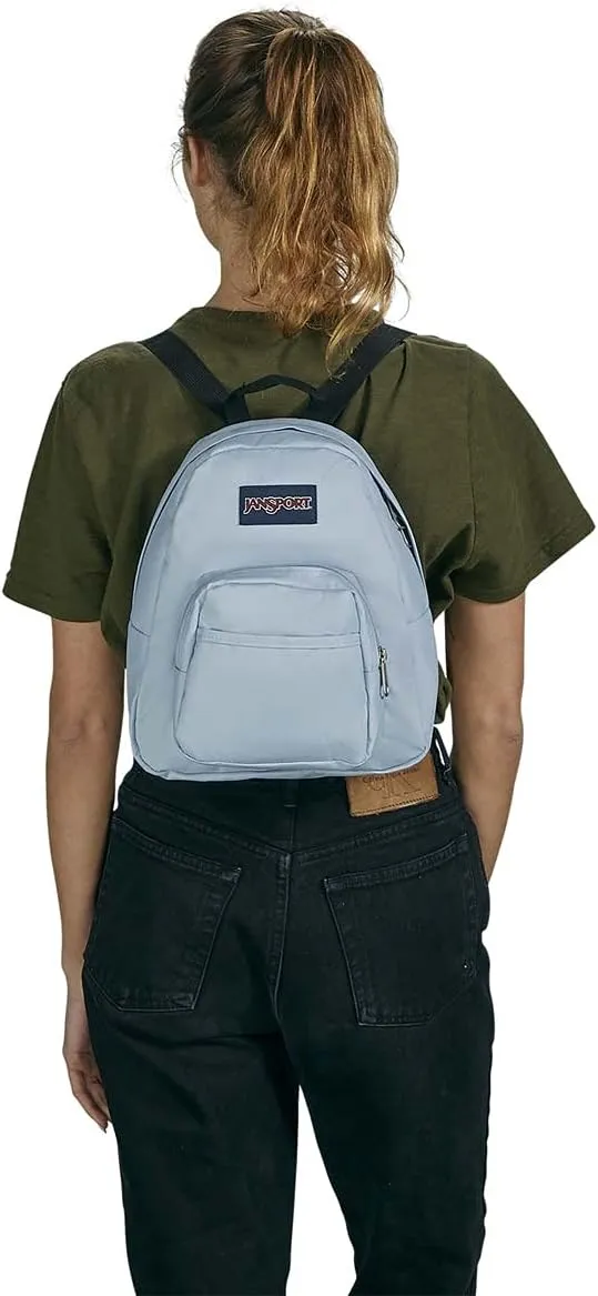 JanSport Half Pint Mini Backpack, 10.2 L - Durable Mini Bag Purse with Adjustable Shoulder Straps, Single Main Compartment, Zippered Stash Pocket, Blue Dusk