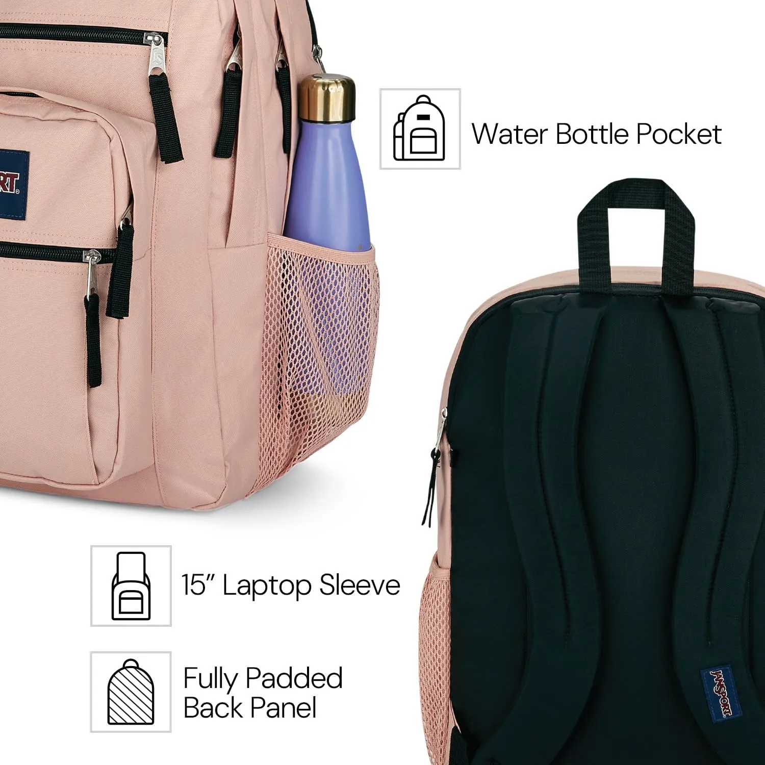 JanSport Laptop Backpack - Computer Bag with 2 Compartments, Ergonomic Shoulder Straps, 15” Laptop Sleeve, Haul Handle - Camo Illusion