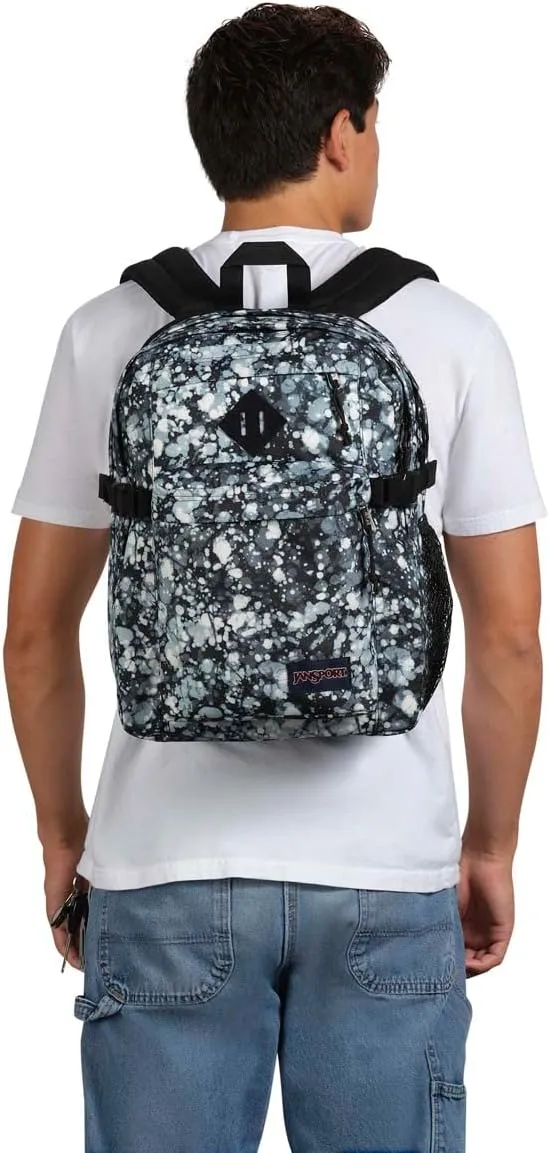 JanSport Main Campus Backpack - Travel or Work backpack w 15-Inch Laptop Sleeve and Dual Water Bottle Pockets, Batik Dots