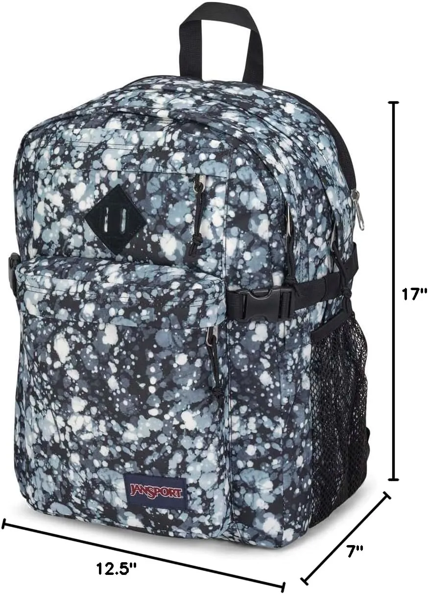 JanSport Main Campus Backpack - Travel or Work backpack w 15-Inch Laptop Sleeve and Dual Water Bottle Pockets, Batik Dots