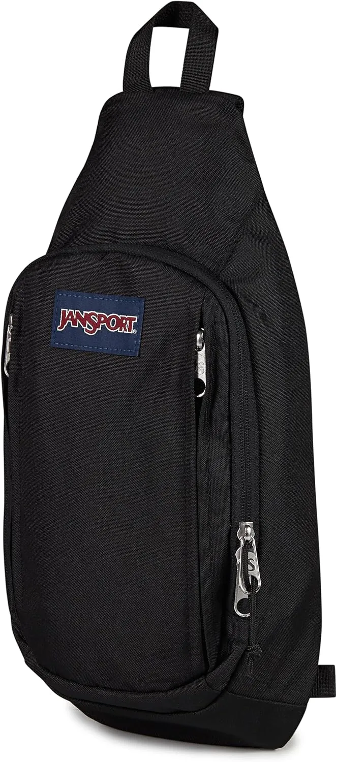 JanSport Move Sling Crossbody Bag – Main Compartment, Zippered Front Pockets, Adjustable Shoulder Strap, Fully Padded Back Panel, Black