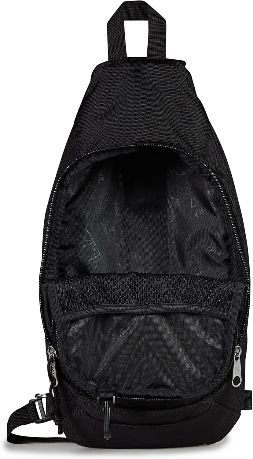 JanSport Move Sling Crossbody Bag – Main Compartment, Zippered Front Pockets, Adjustable Shoulder Strap, Fully Padded Back Panel, Black
