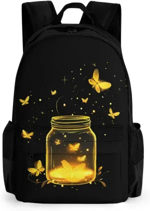 Jar Fireflies 16 Inch Laptop Backpack Large Capacity Daypack Travel Shoulder Bag for Men Women