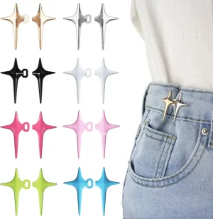 Jeans Button, 8 Sets Adjustable Star Button for Jeans, Detachable Decorative Waist Buckles, Perfect Fit Tighten Waist Adjustment Instant Button Pins for Pants