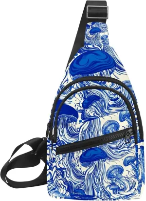 jellyfish Crossbody Small Sling Bag Sling Backpack for Travel Sports Hiking
